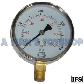 GAUGE 150PSI 1/4" B/ENTRY 50MM FACE  DRY
