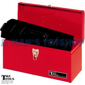 TOOLBOX METAL WITH TOTE TRAY 405 X 180MM