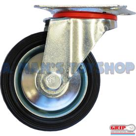 CASTOR RUBBER 125MM STEEL CORE SWIVEL
