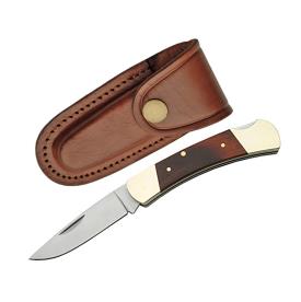 FOLDING KNIFE 89MM & LEATHER POUCH KIT