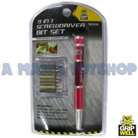 SCREWDRIVER 9 IN 1 WITH BITS POCKET TYPE