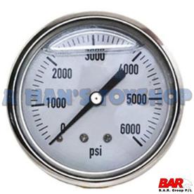 PRESSURE GAUGE 6000PSI REAR1/4BSP THREAD