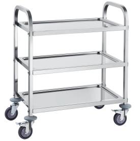 STAINLESS STEEL 3 TIER TROLLEY  740X860