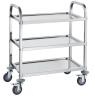 STAINLESS STEEL 3 TIER TROLLEY 740X860