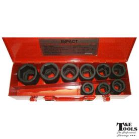 SOCKET SET 9 PIECE 1"DR IMPACTSTD METRIC