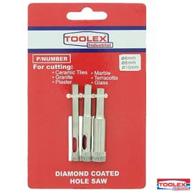 HOLE SAW DIAMOND 3 PIECE  6-8 & 10MM