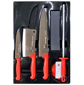 PROFESSIONAL CHEF KNIFE SET RED 6 PIECE