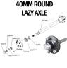 AXLE 1650MM x 40MM ROUND W/ HQ HUBS