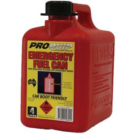 JERRY CAN 4 LITRE  RED PLASTIC PROQUIP