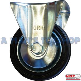 CASTOR RUBBER STEEL CORE 100MM FIXED 70K