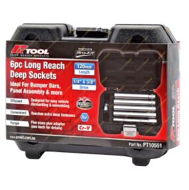 LONG REACH DEEP SOCKET SET 6 PCE 120MM