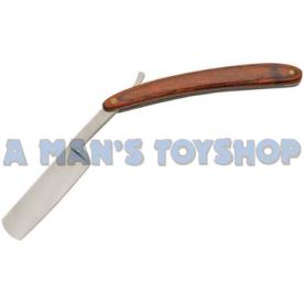 FOLDING RAZOR-RED WOOD HANDLE 140MM