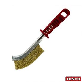 BRUSH HAND CR STEEL RED PLASTIC HANDLE