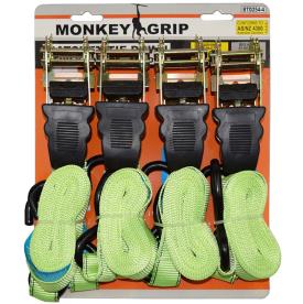 MONKEY GRIP RATCHET TIE DOWN 4 PIECE