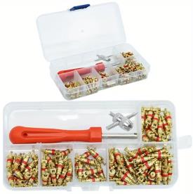 TYRE VALVE CORE KIT 100 VALVES & 2 TOOLS