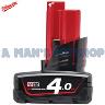 CORDLESS BATTERY 12V 4 AMPS  RED LITHIUM