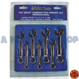 SPANNER SET STUBBY METRIC 7PCE