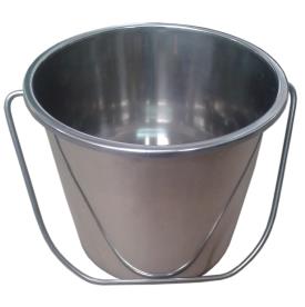 STAINLESS STEEL BUCKET W/HANDLE 9 LITRE