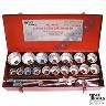 *K* SOCKET SET 1" DRIVE SAEAF 22 PCE T&E