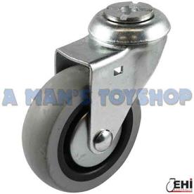 CASTOR 75MM GRAY RUBBER 10MM BOLT SWIVEL