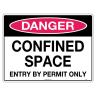 DANGER CONFINED SPACE METAL SIGN 300X225