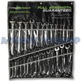 SPANNER SET COMBO 7-21MM 1/4-1" 28 PIECE